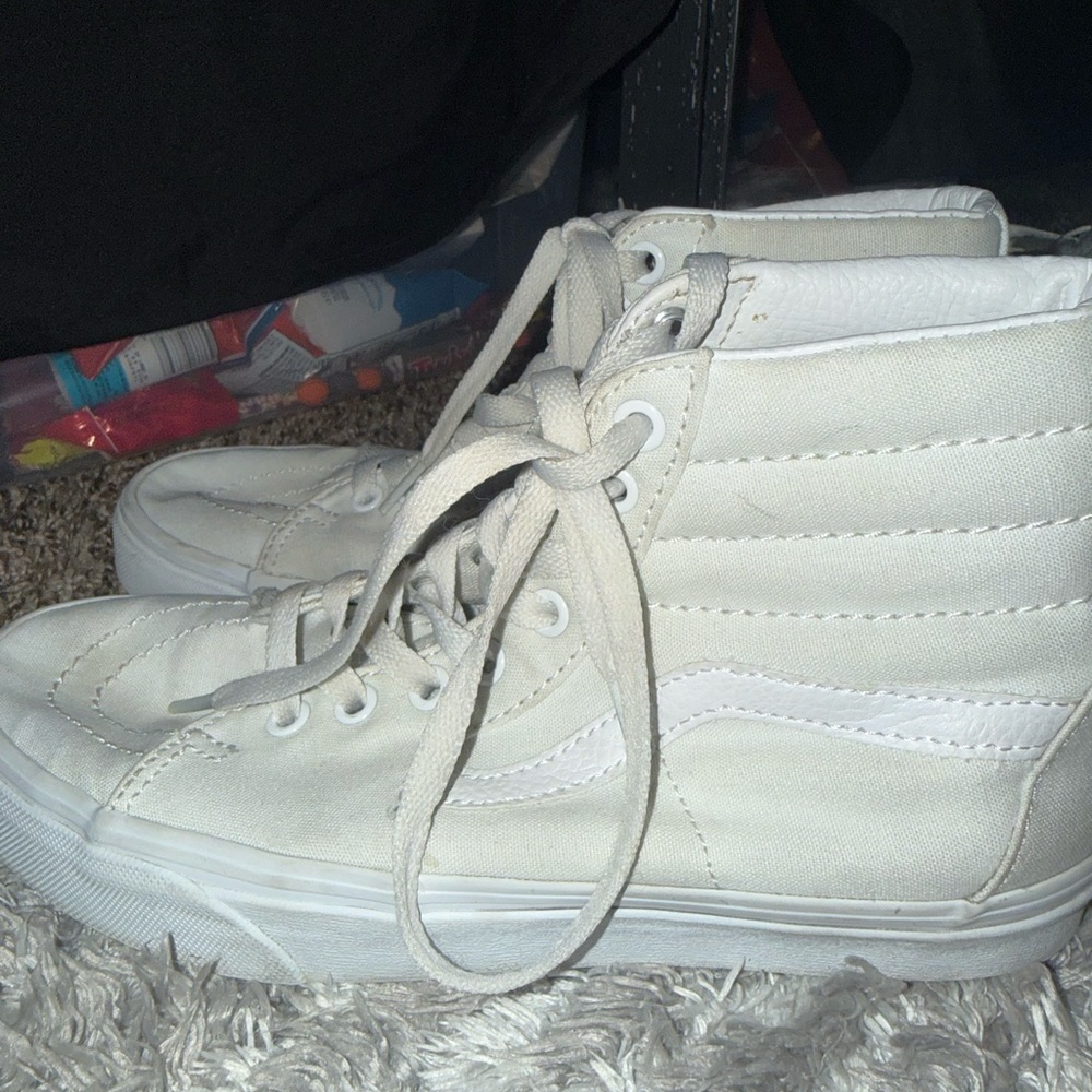 Vans Sk8-Hi Canvas High-Top Sneakers in White
